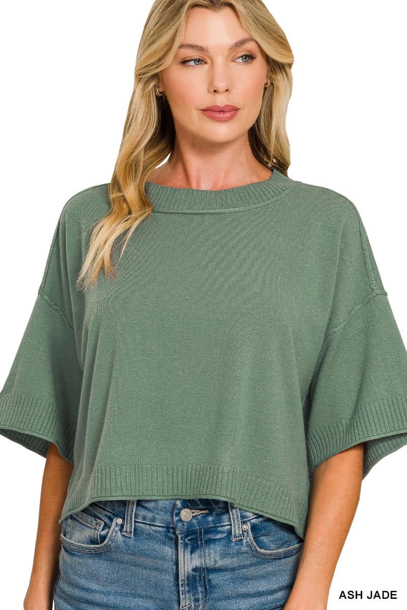 Mock Neck Boxy Sweater