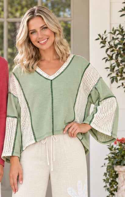 Green Crochet Blouse