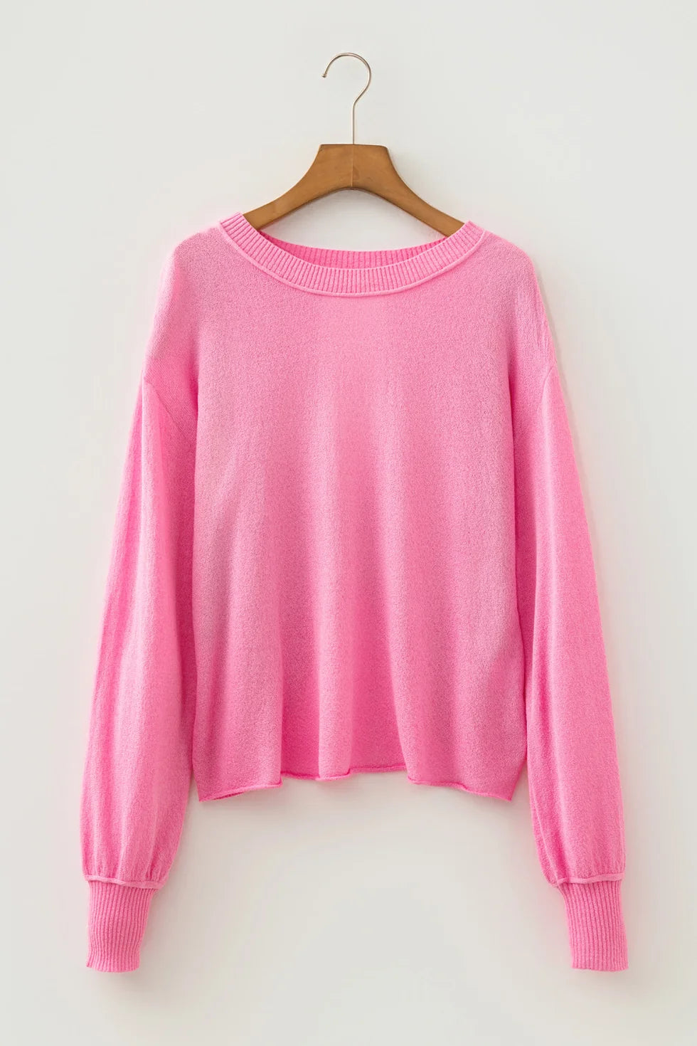 Pink Backless Pullover Sweater