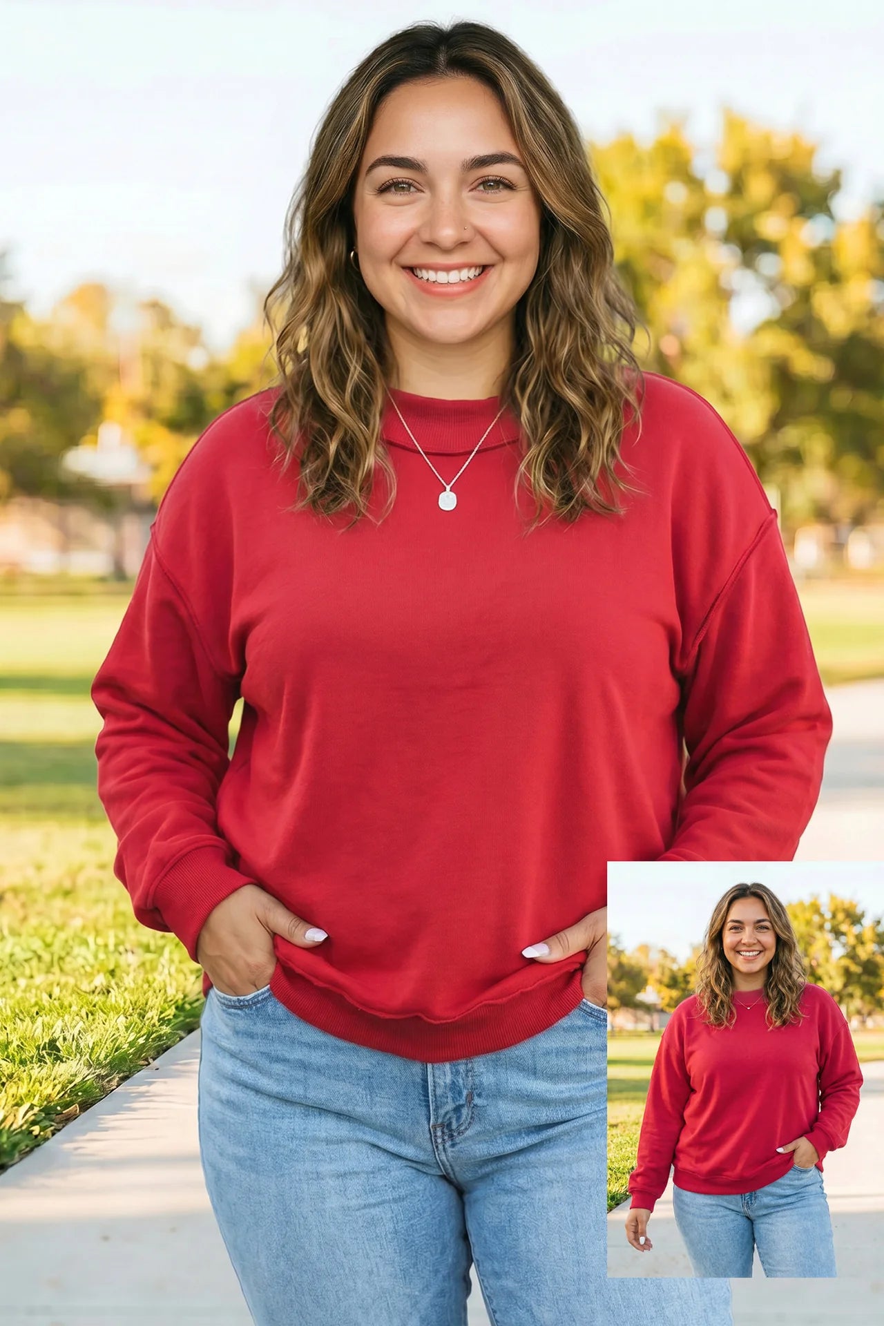Exposed Seam Reversible Plus Sweatshirt