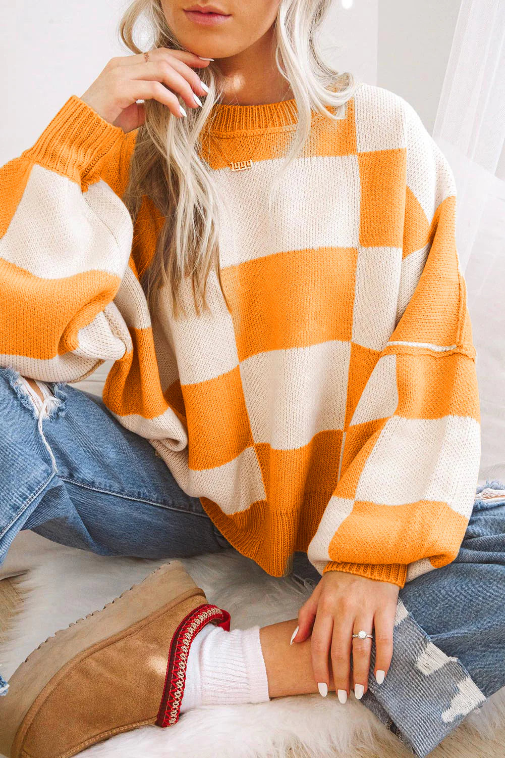 Checkered Sweater *multiple colors*