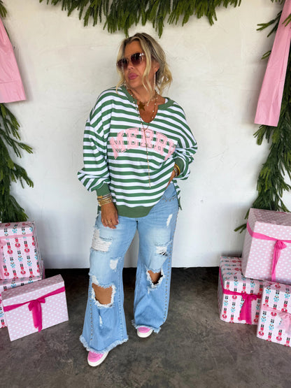 BLAKELEY PREORDER- JOLLY & MERRY OVERSIZED PULLOVER