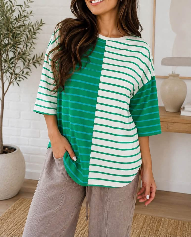 Stripe Colorblock Shirt
