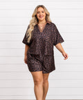 Brown Plus Size Short Set