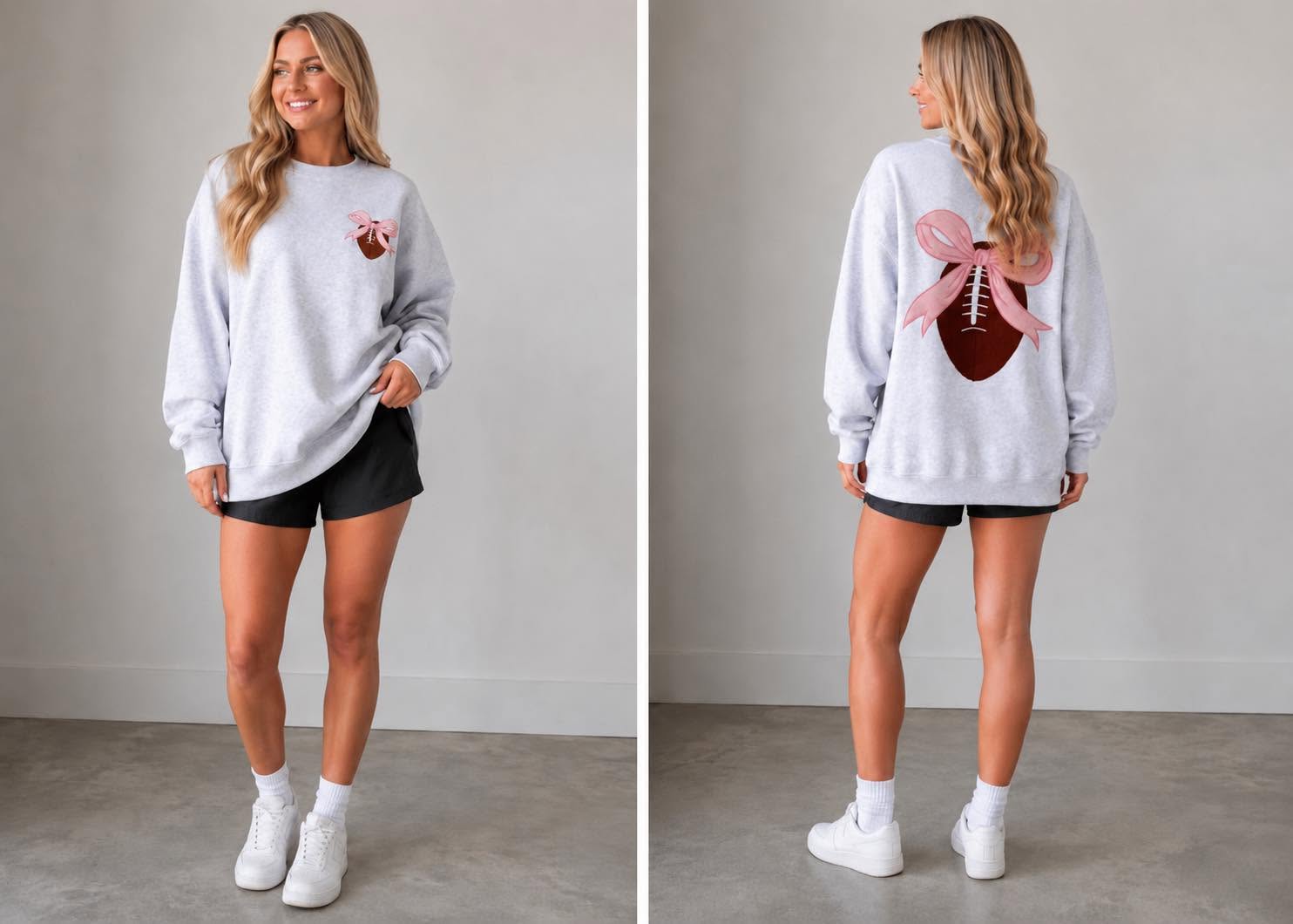 Football Embroidery Sweatshirt