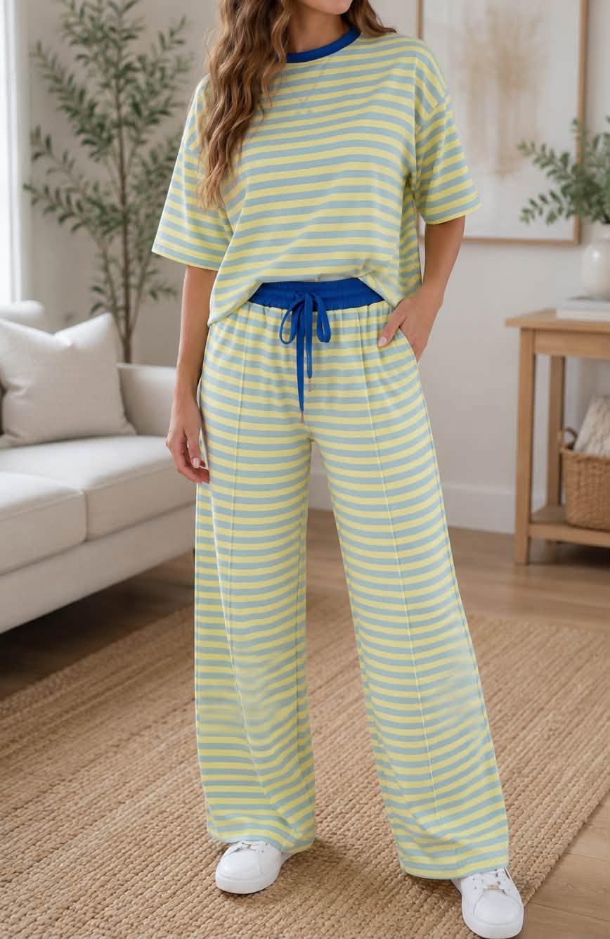 Yellow Stripe Elastic Set