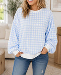 Blue Plaid Sweatshirt