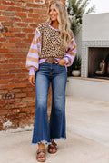 High Waist Frayed Hem Jeans