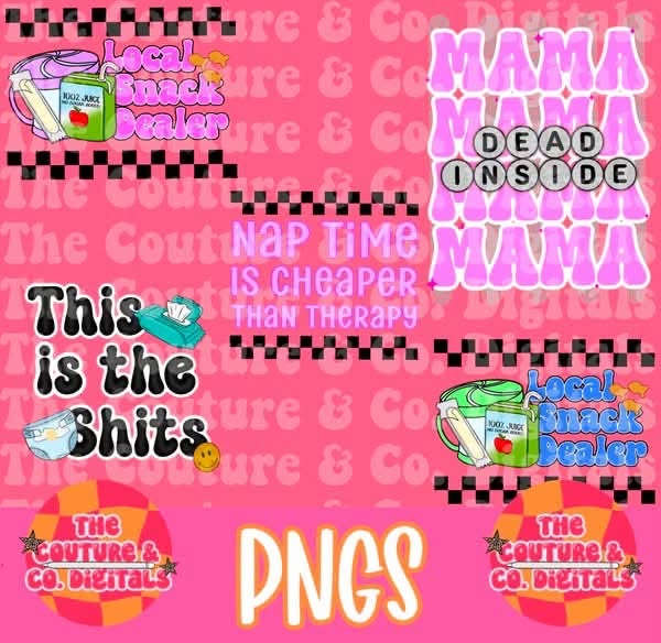 Raisin' Hell & Tiny Humans PNG Bundle