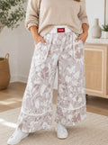 Floral Waistband Elastic Pants