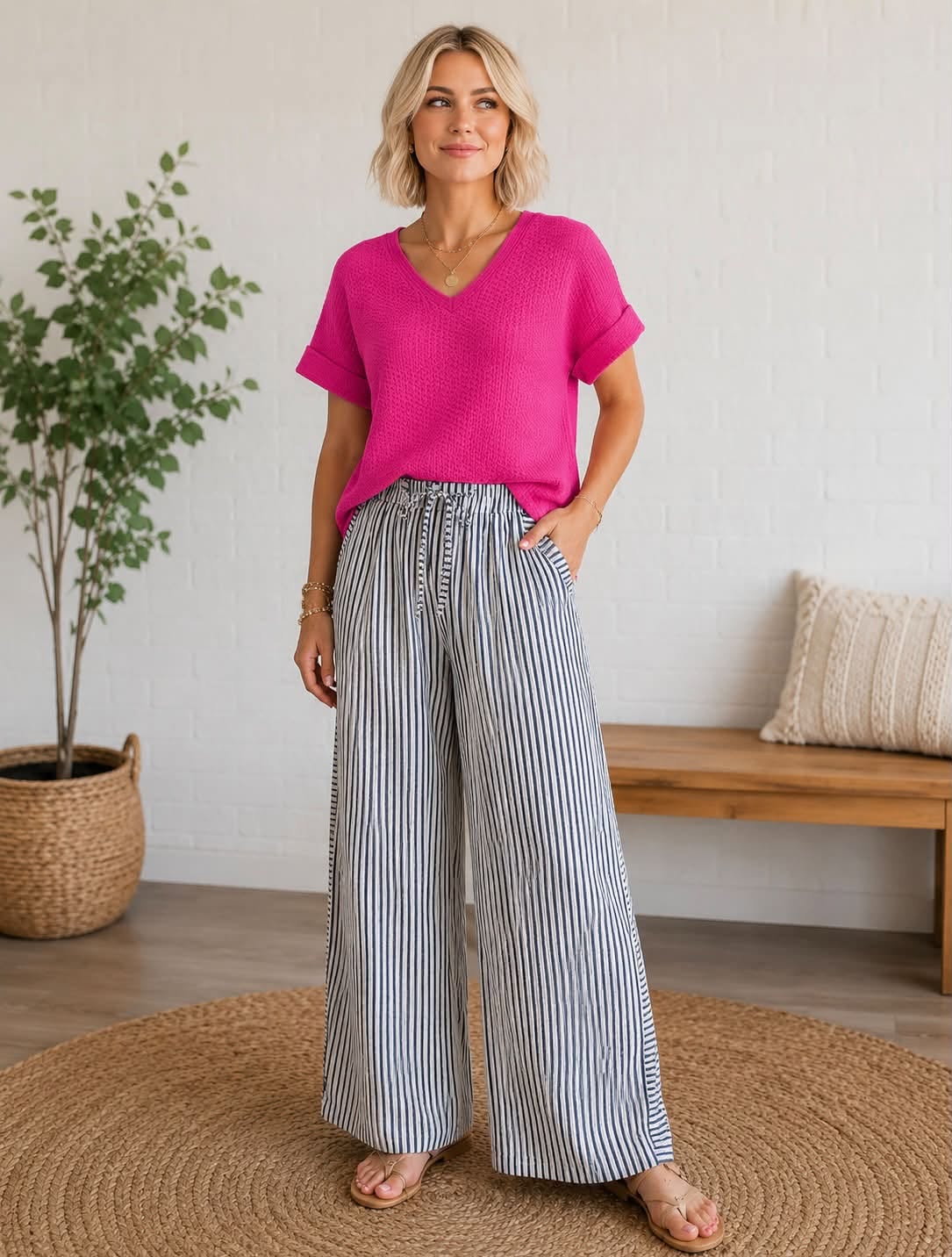 Waffle Knit Top