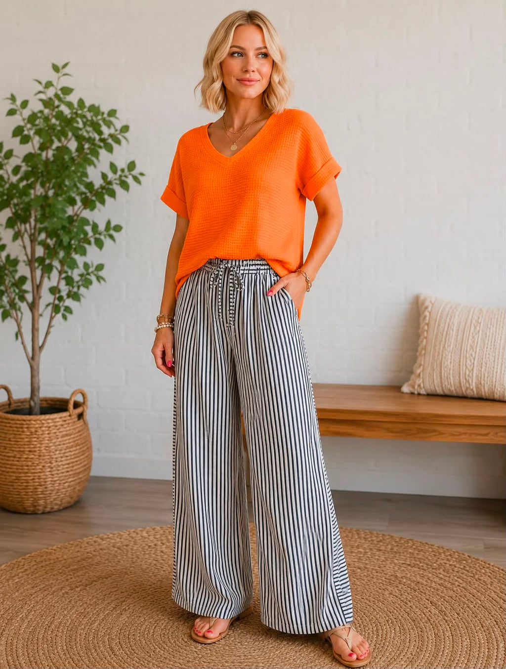 Waffle Knit Top