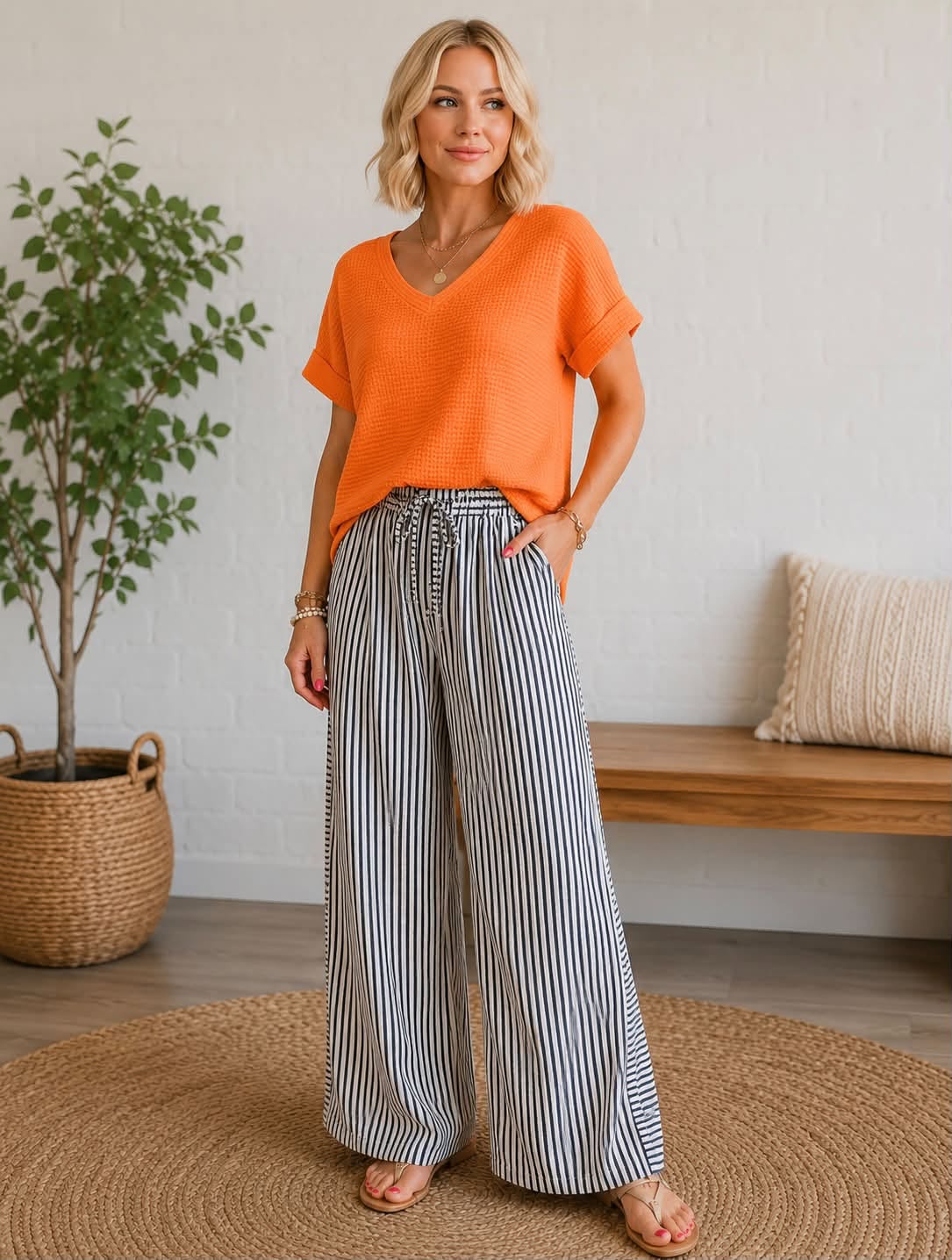 Waffle Knit Top