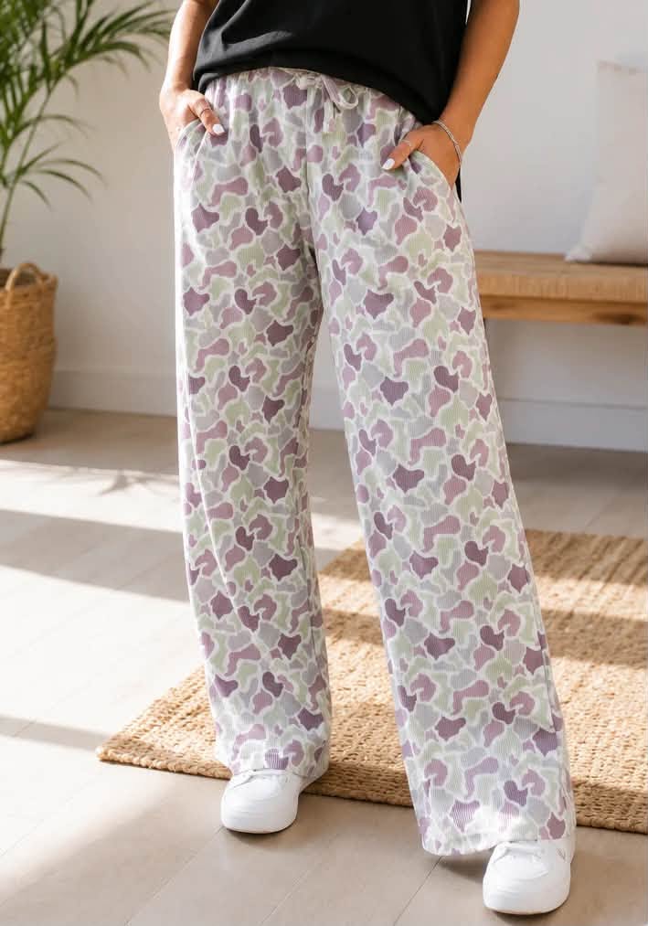 Camo Drawstring Loose Pants