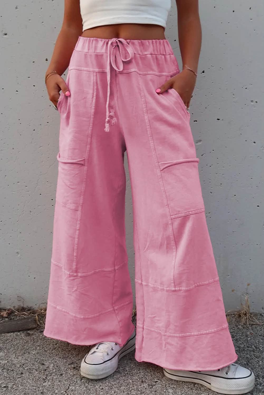 Pink Mineral Wash Cargo Pants