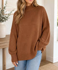 Chestnut Ribbed Knit Plus Sweater