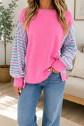 Rose Stripe Colorblock Top