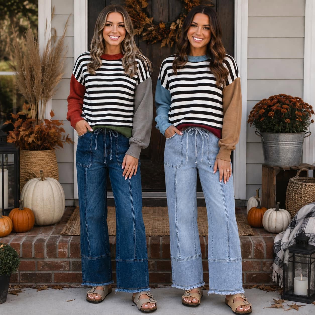 Colorblock Stripe Panel Sweater