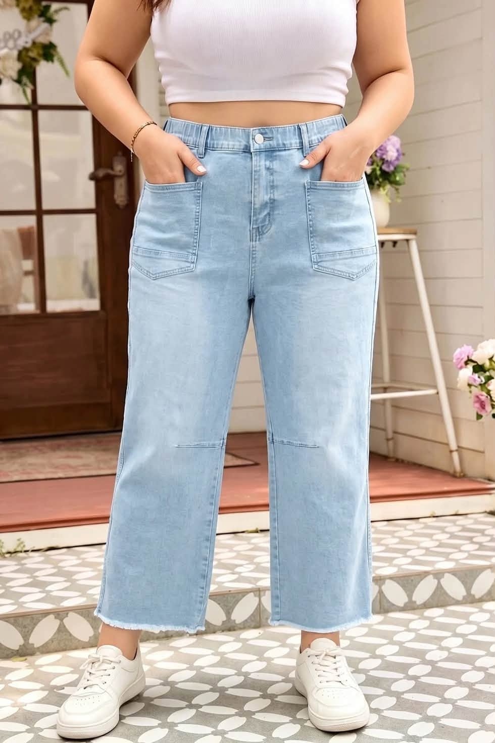 Blue Plus Raw Cut Jeans