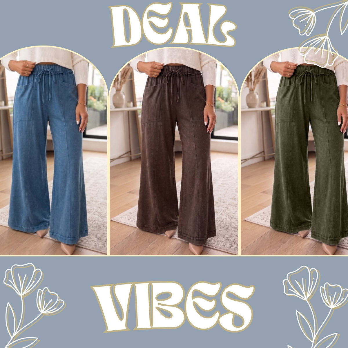 Mineral Wash Flare Pants