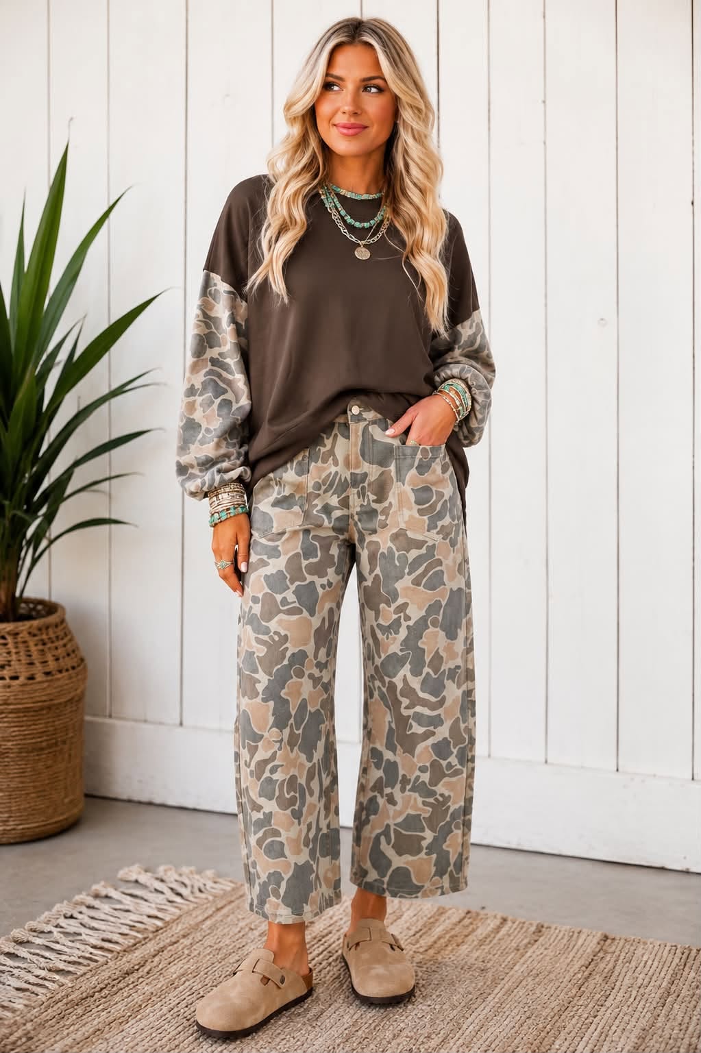 Camo Ankle Length Jeans