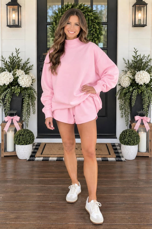 Pink Exposed Seam Baggy Set
