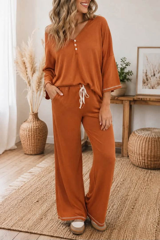 Orange Buttoned Set