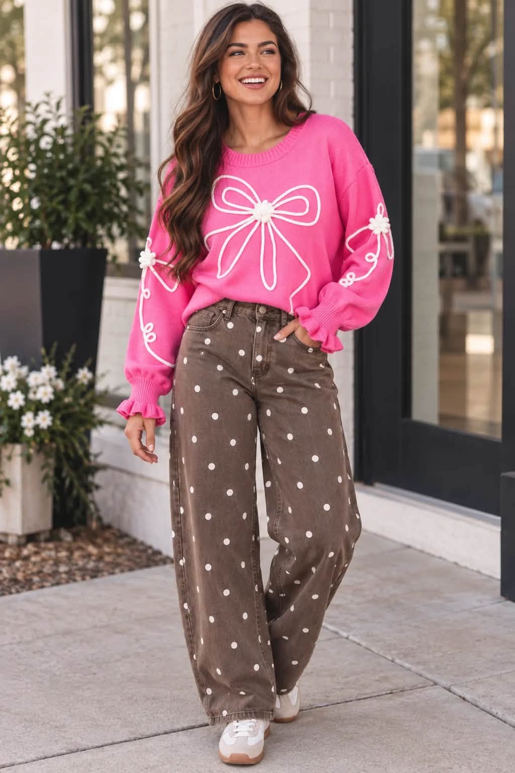 Polka Dot Barrel Jeans