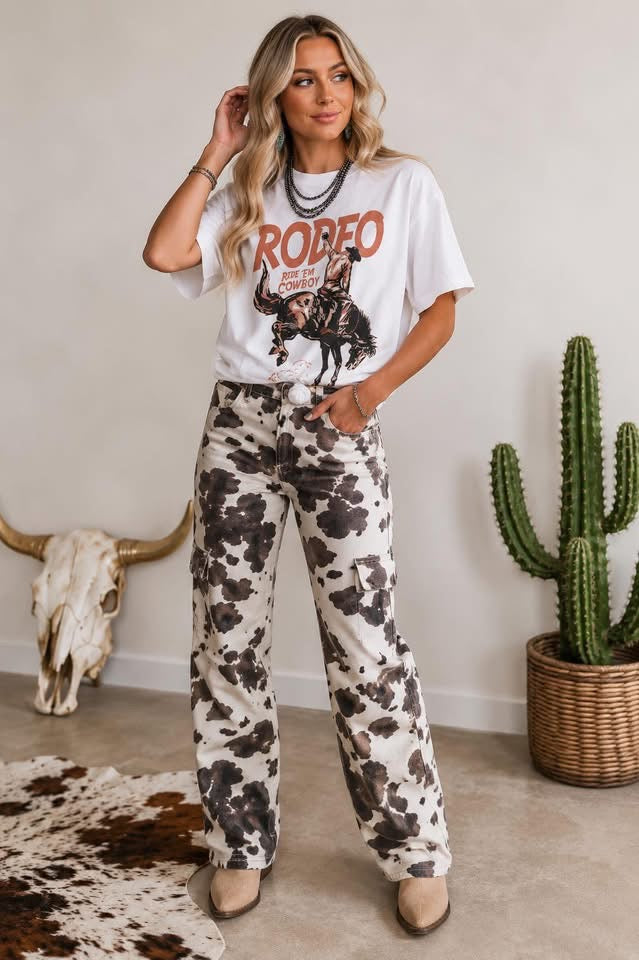 Brown Cow Spots Jeans