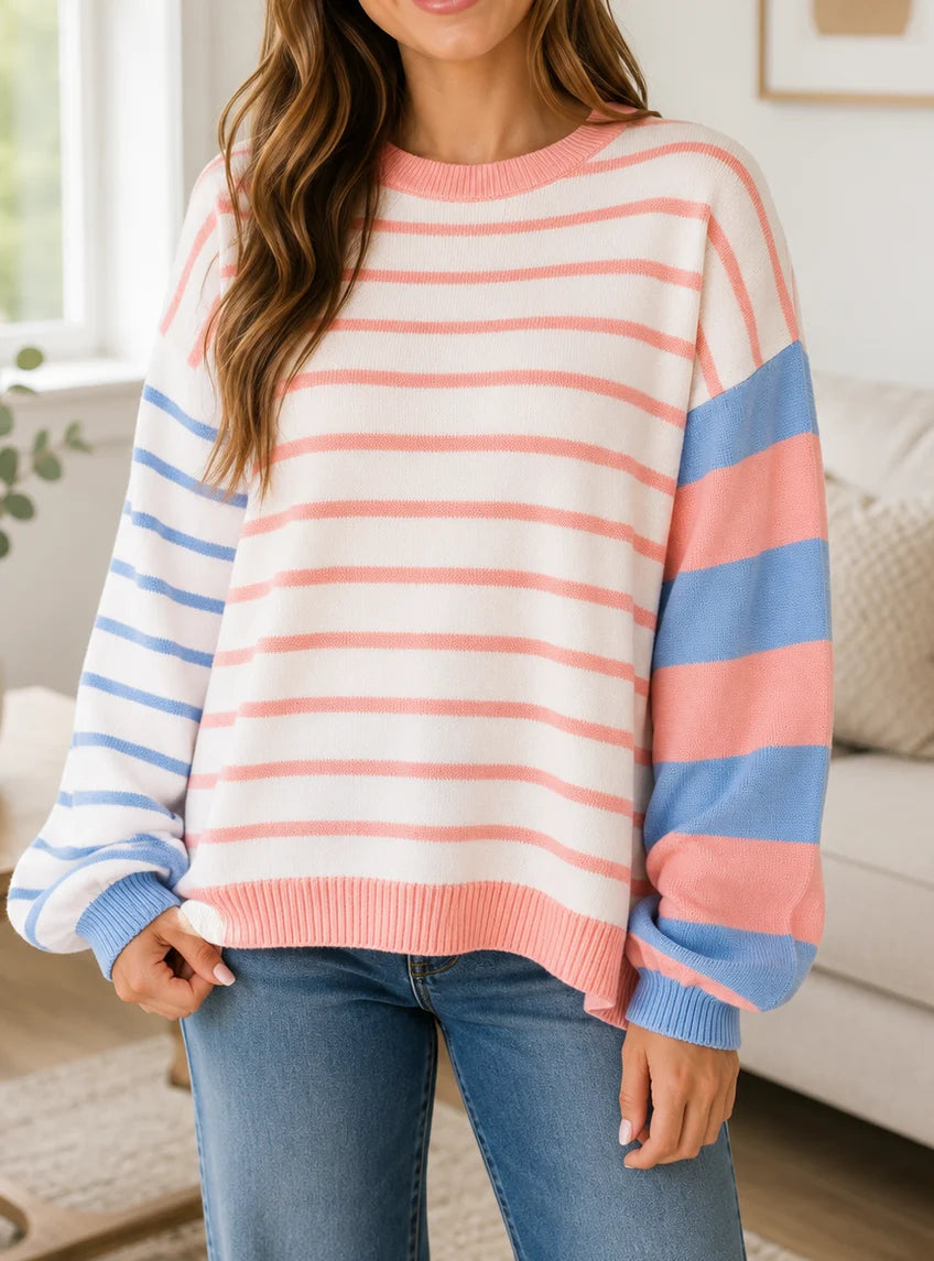 Colorblock Striped Cozy Sweater