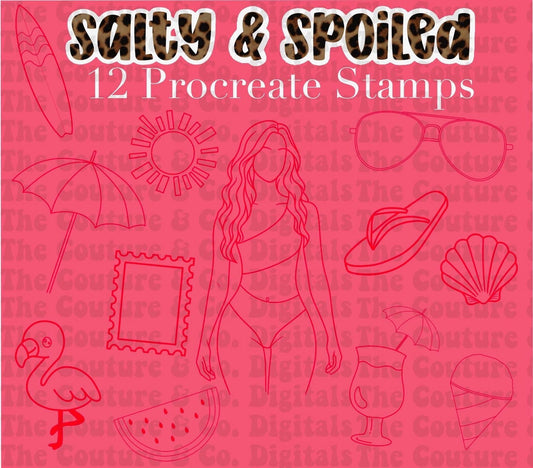 Salty & Spoiled Procreate Stamp Set