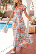 Floral Flutter Sleeve Maxi