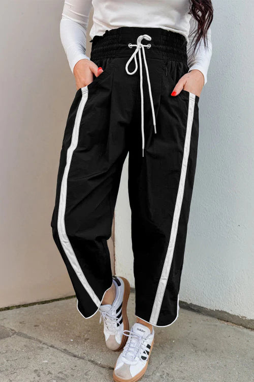 Smocked Cropped Casual Pants