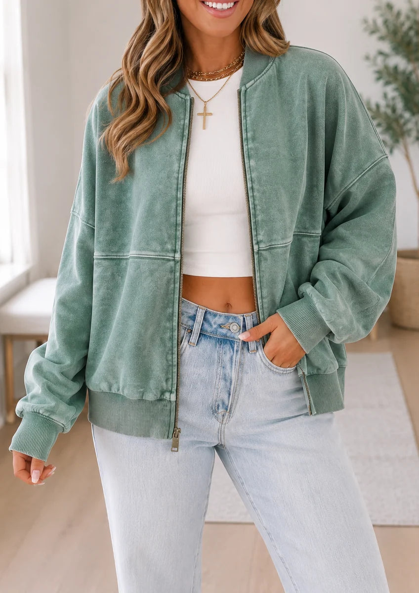 Mineral Wash Jacket Sweatshirt