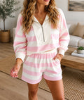 Pink Stripe Zipper Set