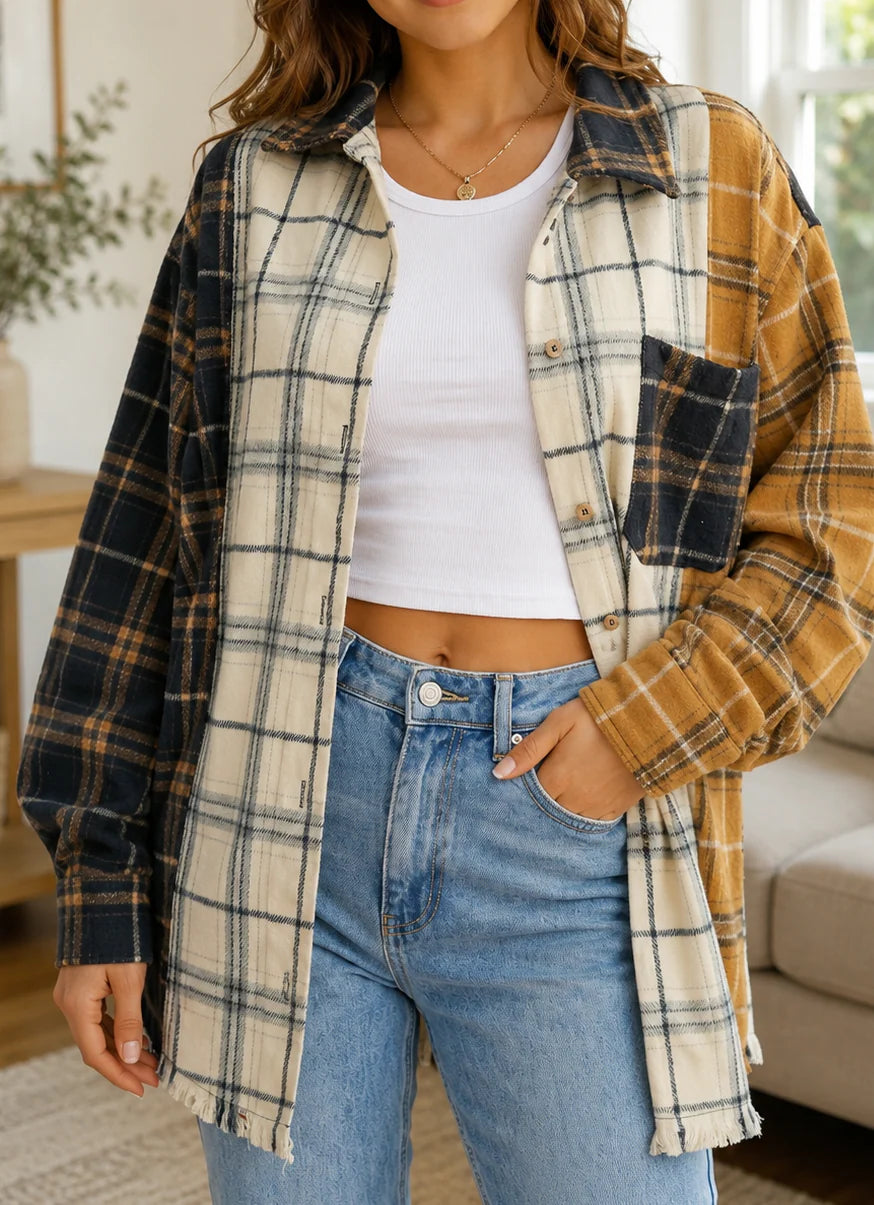 Plaid Button Up Shacket