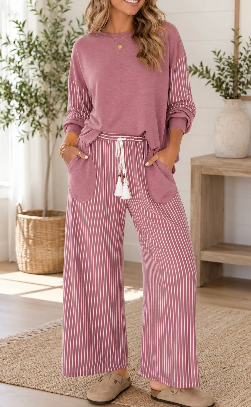 Raw Edge Pocket Casual Set