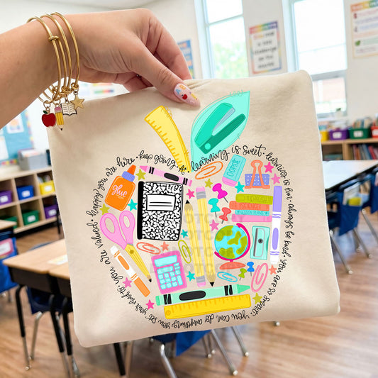 School Supply Apple Tee
