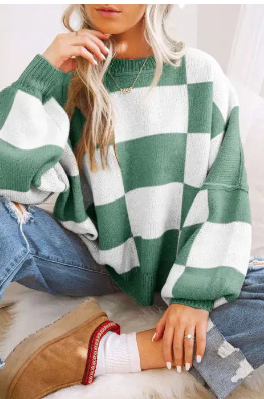 Checkered Sweater *multiple colors*