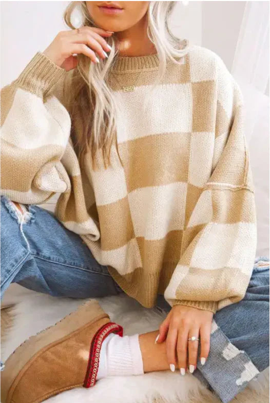 Checkered Sweater *multiple colors*