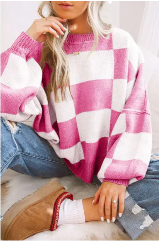 Checkered Sweater *multiple colors*