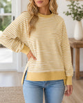 Textured Knit Split Hem Top