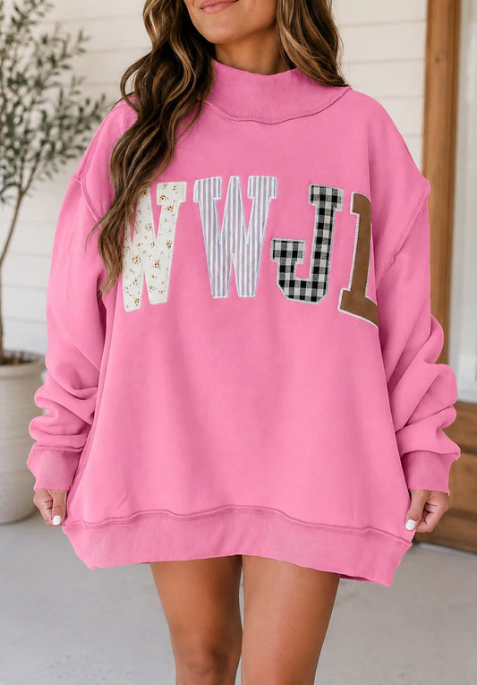 WWJD Mixed Pattern Sweatshirt