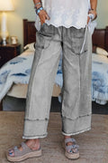 Seam-Detail Raw Hem Pants