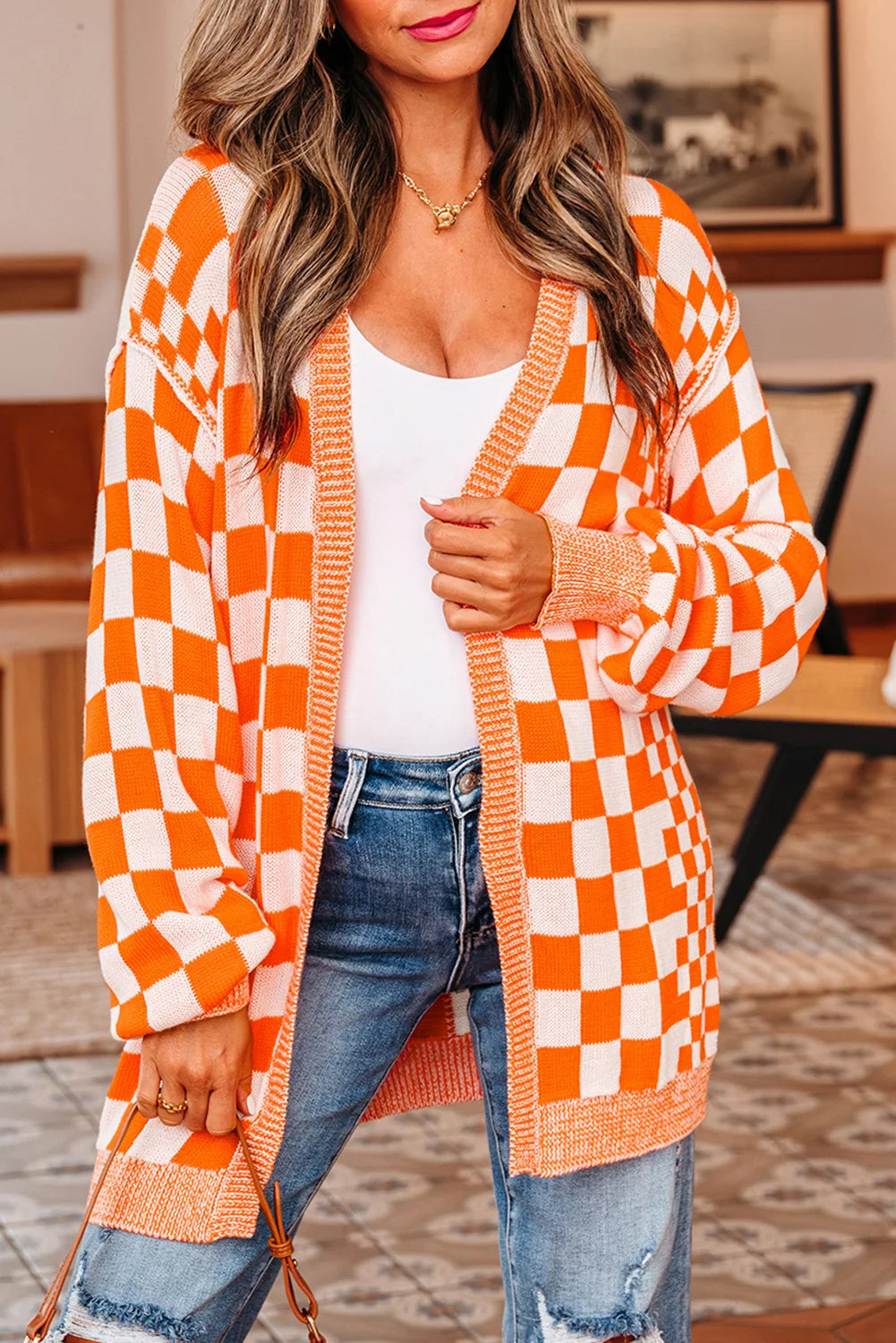 Checkered Cardigan